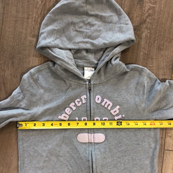 ABERCROMBIE KIDS Brushed Fleece Zip-Up Logo Hoodie Sweatshirt - Picture 7 of 8
